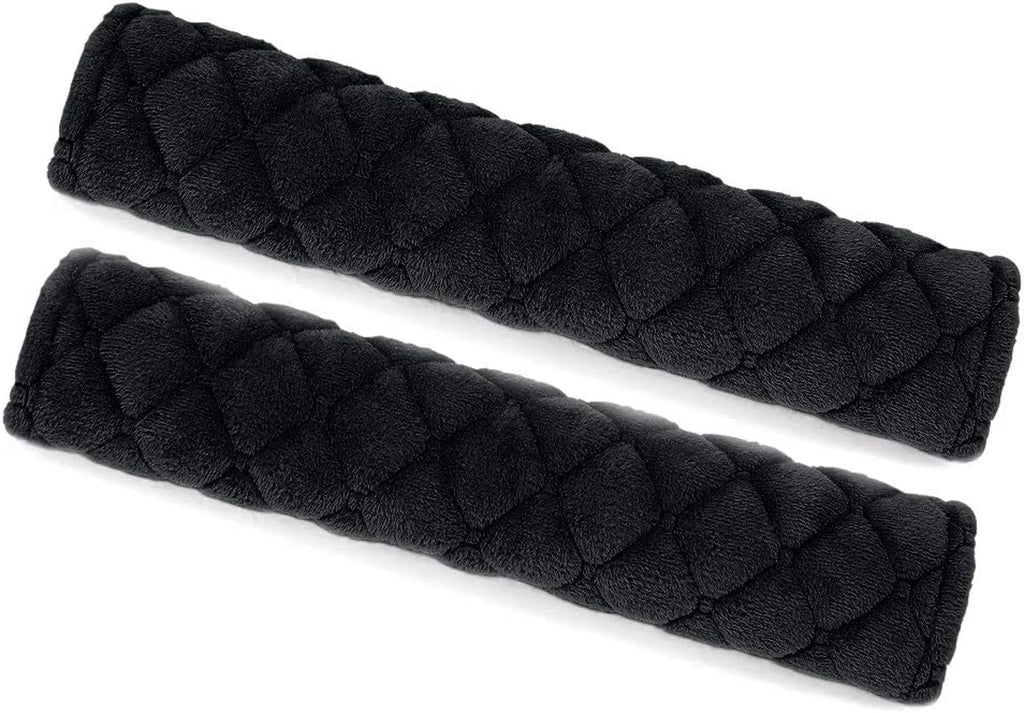 Car Seat Belt Pads Cover, 2 Pack Seat Belt Shoulder Strap Covers Protector to Release Stress to Your Neck and Shoulder for a Safety Driving (Black)