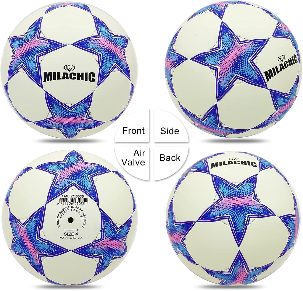 Soccer Ball, Glow in the Dark Soccer Ball Size 3/4 / 5 with Pump, Glowing Luminious Soccer Balls Gifts for Boys, Girls, Men, Women Indoor-Outdoor Soccer Training